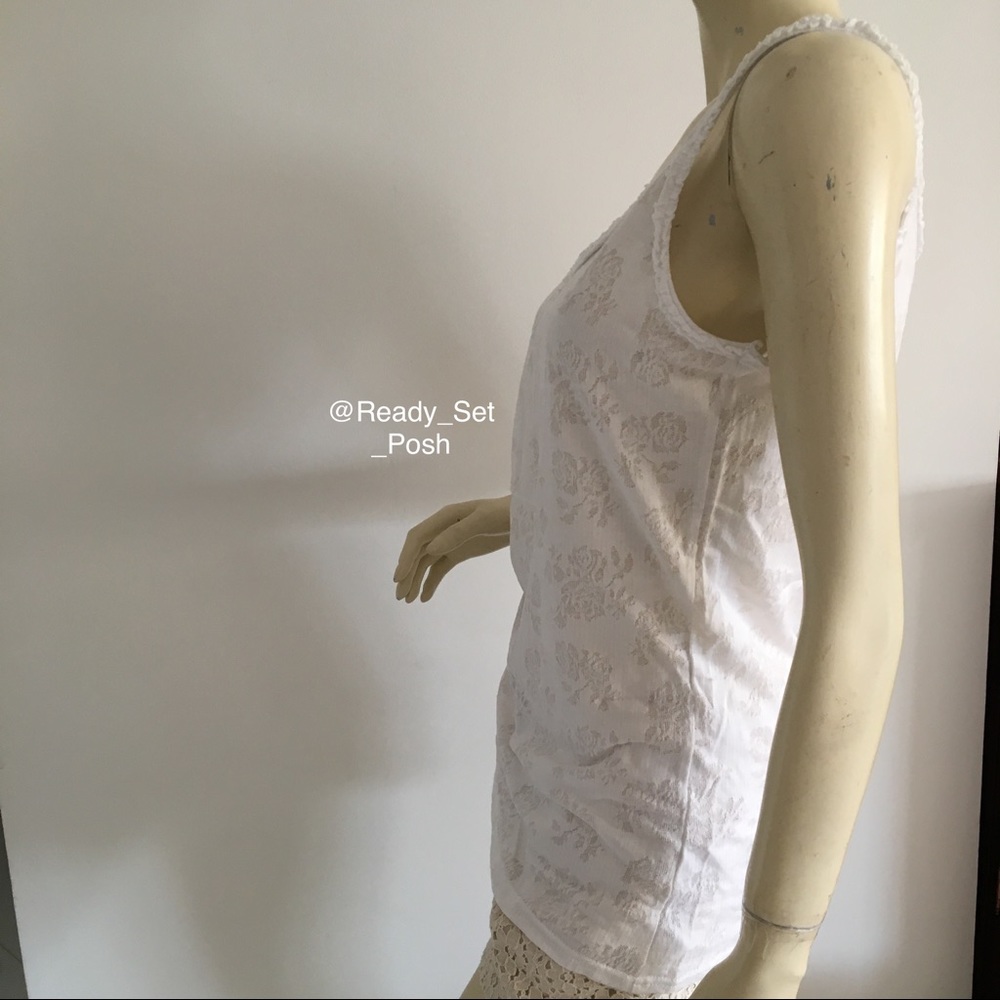 {nwot} nine 1 eight ruffle trim rose tank top - Picture 4 of 6